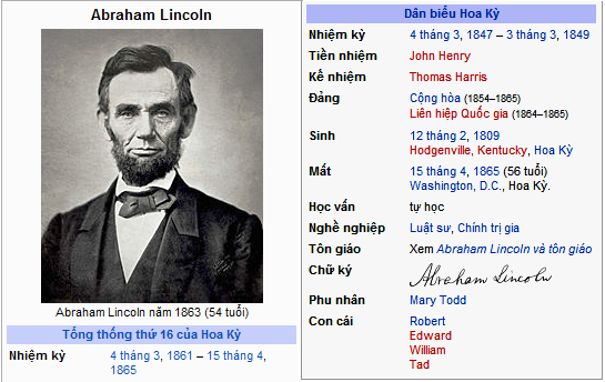 634837391282130000 Sơ lượt thông tin về tổng thống Abraham Lincoln