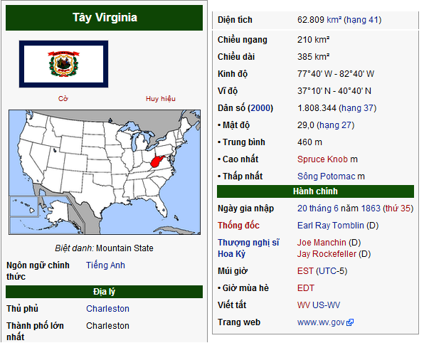 635357171394587785 Thông tin tiểu bang West Virginia   Hoa Kỳ   The Moutain State