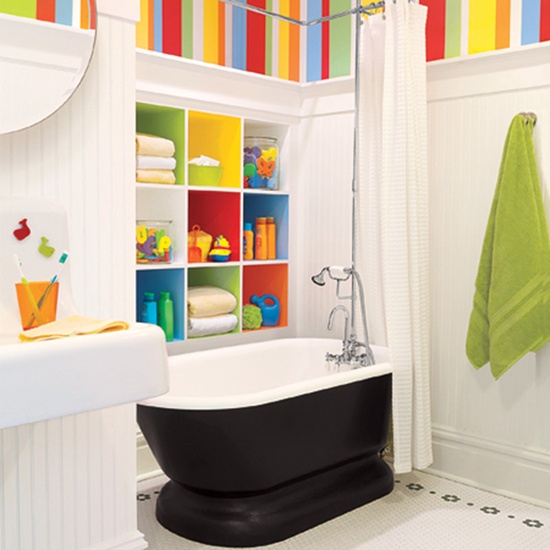 phongtamchobe1 dc1e Thiết kế phòng tắm siêu đáng yêu và tiện dụng cho trẻ