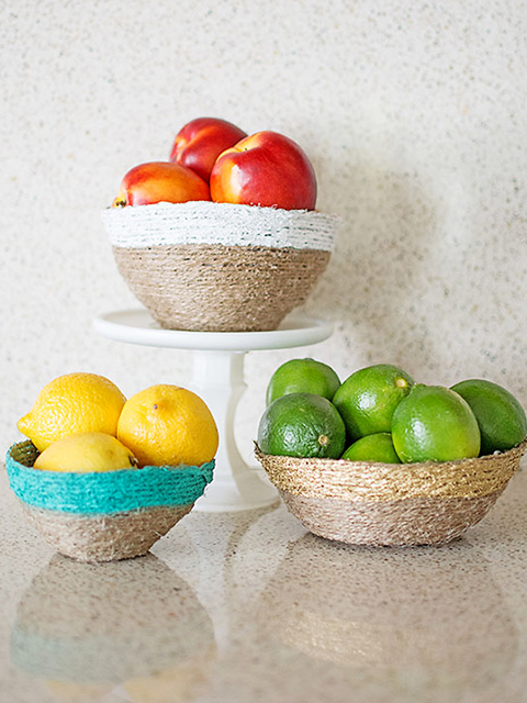 DIY String Bowls Hướng dẫn cách tô đựng trái cây xinh xắn bằng sợi đay