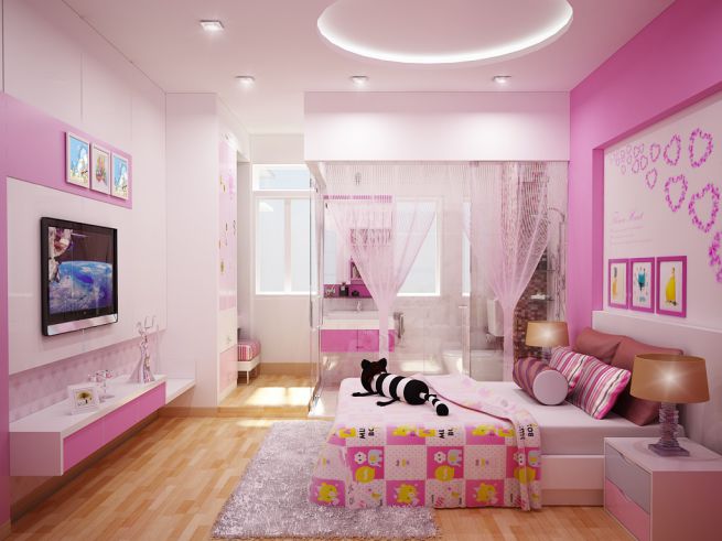 Bộ sưu tập các mẫu phòng ngủ đẹp cho con gái-h1 nhung mau thiet ke phong ngu dep cho con gai 1 Gợi ý những mẫu thiết kế phòng ngủ đẹp cho con gái
